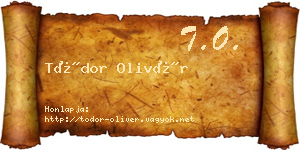 Tódor Olivér névjegykártya